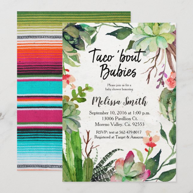 Bebés del combate del taco de la invitación de (Anverso / Reverso)