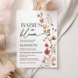 Bebés en flor | Invitación de gemelos a Baby Showe