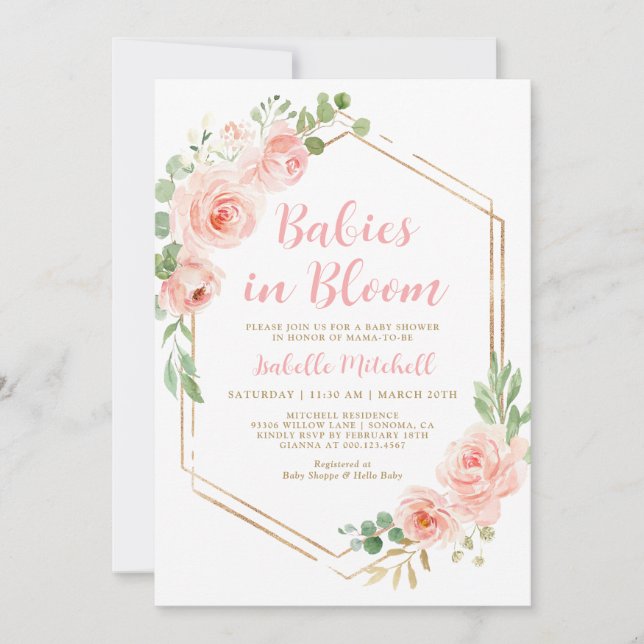 Bebés en la invitación Baby Shower de los gemelos  (Anverso)