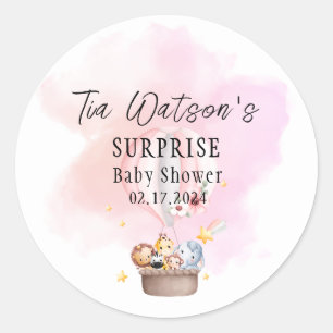 Bebés en un Pegatina de la ronda de globos aerostá