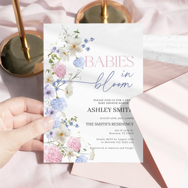Bebés en una invitación en flor | Baby Shower de g (Subido por el creador)