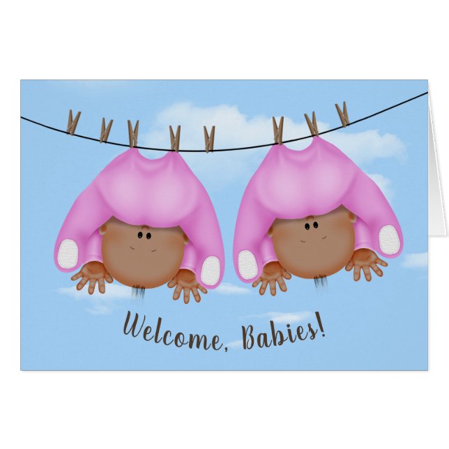 Bebés gemelos en la ropa (Anverso (Horizontal))