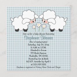Bebés gemelos Lambs Bebé Invitaciones a los niños