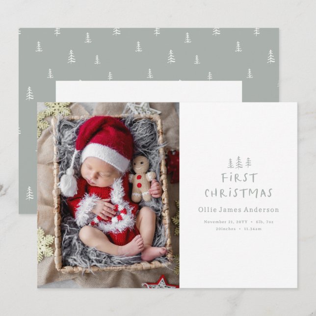 bebes primera navidad elegante foto de un árbol gr (Anverso / Reverso)