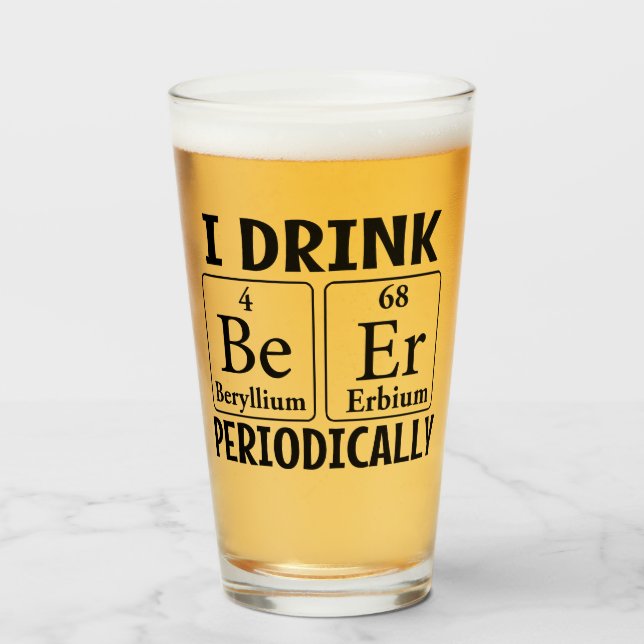 Bebí Cerveza Periódicamente Taza De Vidrio Bebida (Anverso (lleno))