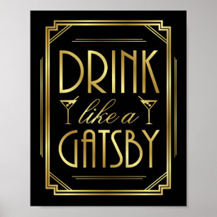 BEBIDA Art Déco COMO IMPRESIÓN DE Rótulo GATSBY