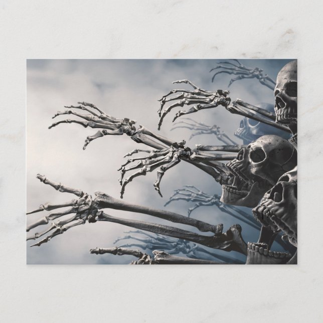 Bebida Asustada Tarjeta Zombie Skeleton Halloween (Anverso)