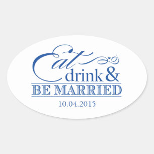 Bebida azul y Pegatinas favoritos casados