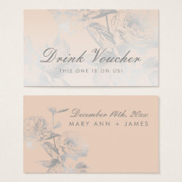 Bebida boda Voucher Simple Floral Silver Rubor
