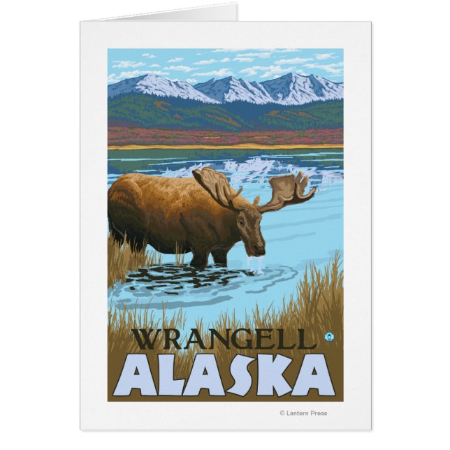 Bebida de alce en el lago - Wrangell, Alaska (Frente)