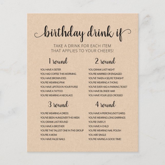 Bebida de fiesta de cumpleaños si la tarjeta edita (Anverso)