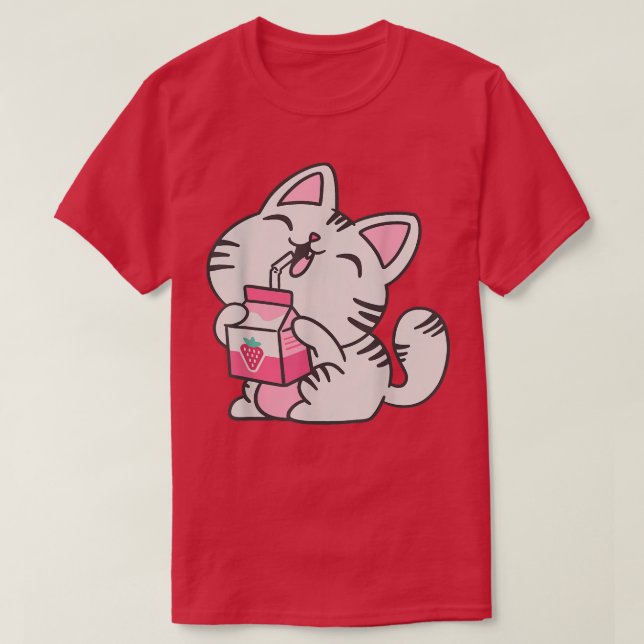 Bebida de leche gatita Otaku Neko camiseta japones (Diseño del anverso)