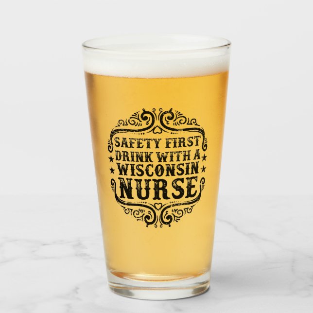 Bebida De Wisconsin Con Vidrio De Cerveza De Enfer (Anverso (lleno))