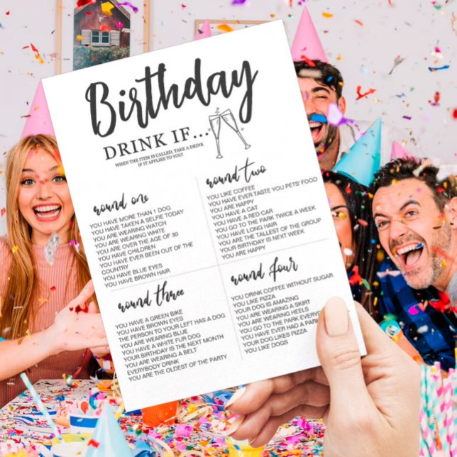 Bebida EDITABLE si tarjeta de juego de cumpleaños (Subido por el creador)