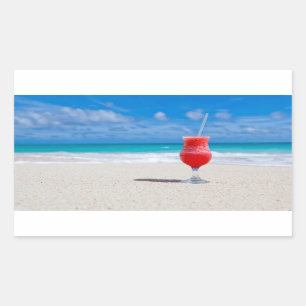 Bebida en los pegatinas de la playa