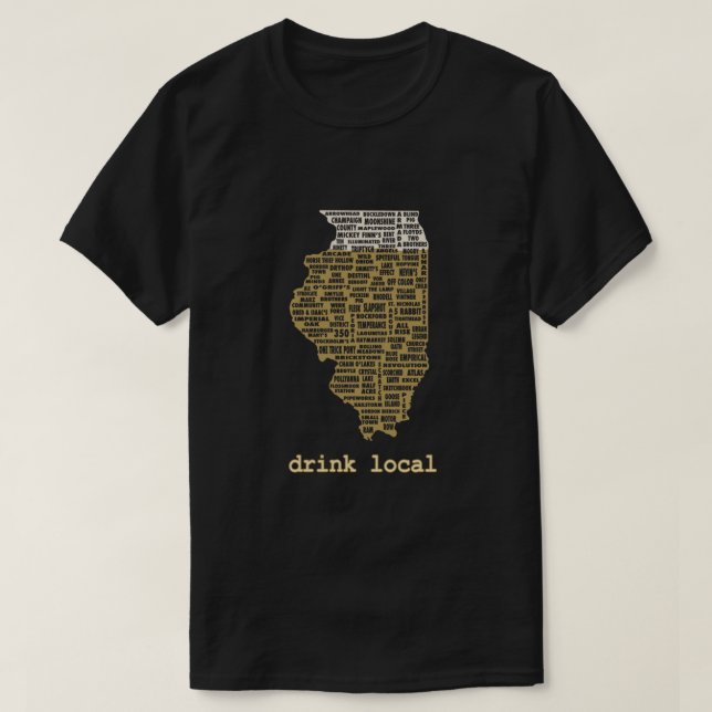 Bebida local - Clásica de la camiseta de cerveza d (Diseño del anverso)
