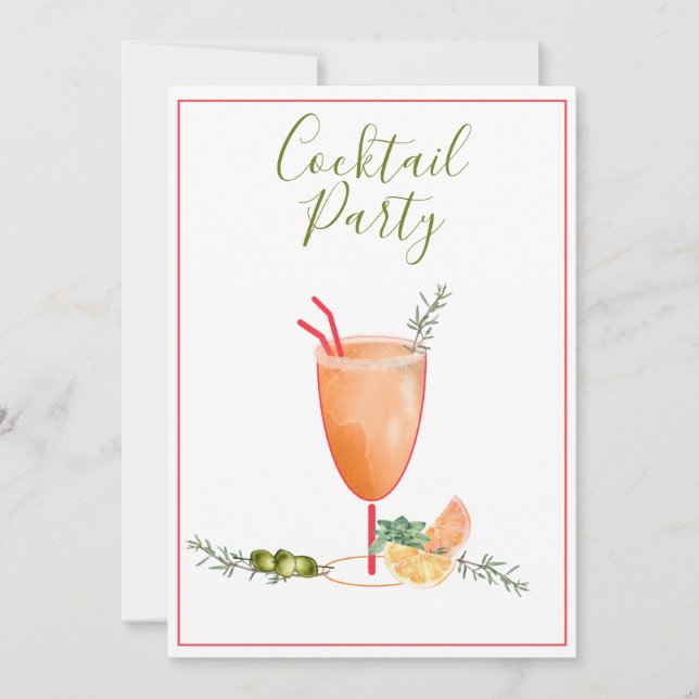 Bebida mixta y cócteles de frutas Invitación a la  (Anverso)
