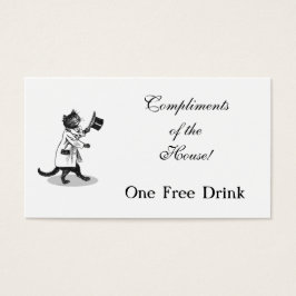 Bebida personalizado Ticket Vintage Top Hat Cat