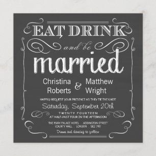 Bebida por casamiento Invitación a la boda de Chal
