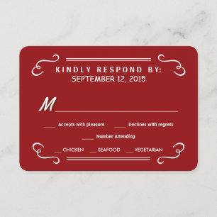 Bebida roja Crimson y respuesta de Boda ruso RSVP