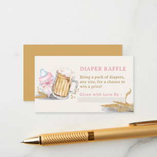 Bebida Rosa Biberón Cerveza Diaper Raffle Tarjeta 