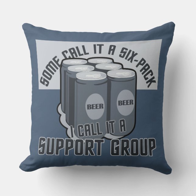 Bebida Six Pack personalizado lanzar almohada (Anverso)