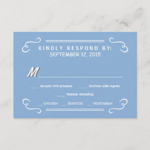 Bebida y respuesta del Boda de RSVP Sky Blue Rusti
