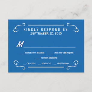 Bebida y respuesta del Boda RSVP Pacific Blue Rust