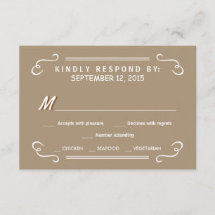 Bebida y respuesta del Boda RSVP Sandalwood