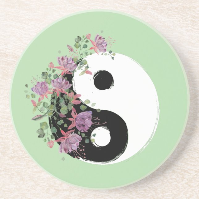 Bebida Yin Yang Posavasos de Piedra Arenisca (Frente)