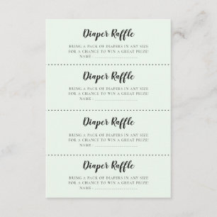 Bebidas cortas Bebé ducha Diaper Raffle tarjeta de