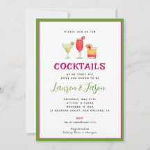 Bebidas de cóctel Invitación a la ducha de las par
