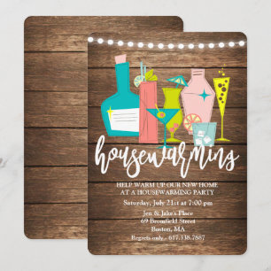 Bebidas de cóctel retro Invitación al calor de la