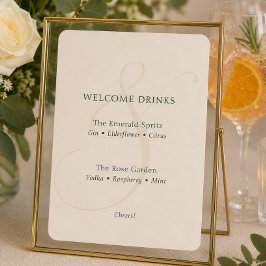 Bebidas de Firma Elegante Esmeralda Boda