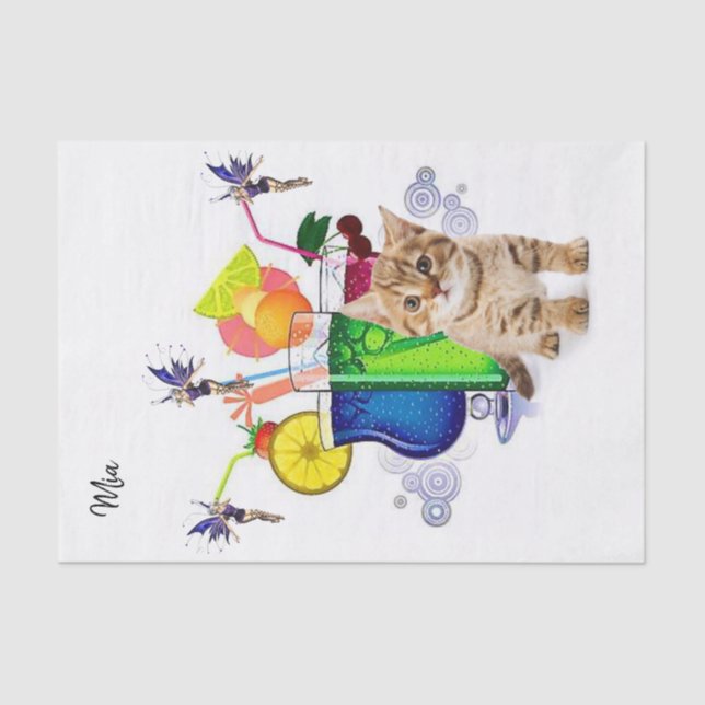 Bebidas de gatito de papel de tejidos de hadas de  (Anverso)