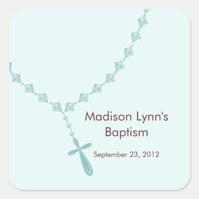 Bebidas de Rosario Dulce Baptismo Favor Sello Azul (Anverso)