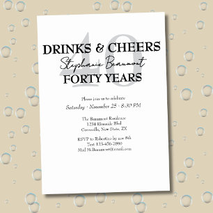 Bebidas Divertidas y Saludos Invitación al cumplea