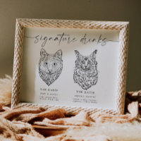 Bebidas emblemáticas modernas para gatos Señal de 