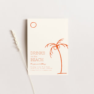 Bebidas en la invitación de cumpleaños de la playa