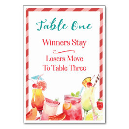 Bebidas en verano Tarjeta de mesa Un Bunco