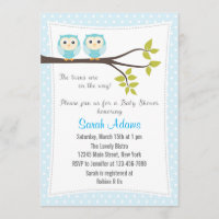 Bebidas gemelas Baby Shower Invitación Azul