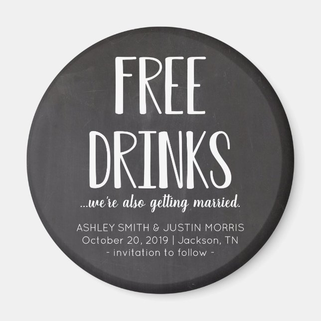 Bebidas gratis Divertidas Salven imanes de fecha (Frente)