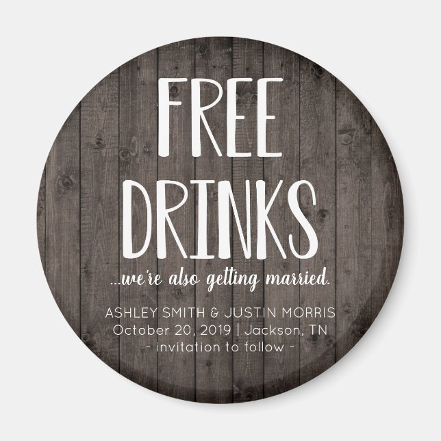 Bebidas gratis Divertidas Salven imanes de fecha (Frente)