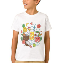 Bebidas Tropicales – Camiseta de Niño con Cóctel d