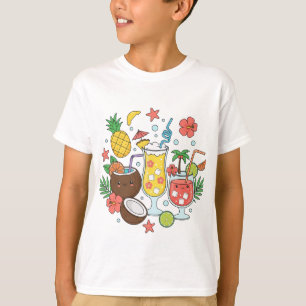 Bebidas Tropicales – Camiseta de Niño con Cóctel d