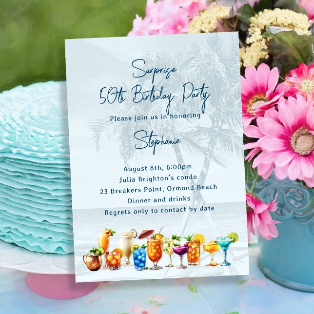 Bebidas tropicales Invitación a la fiesta de cumpl (Subido por el creador)