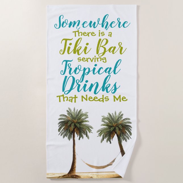 Bebidas Tropicales Toalla De Playa Extra Grande (Anverso)