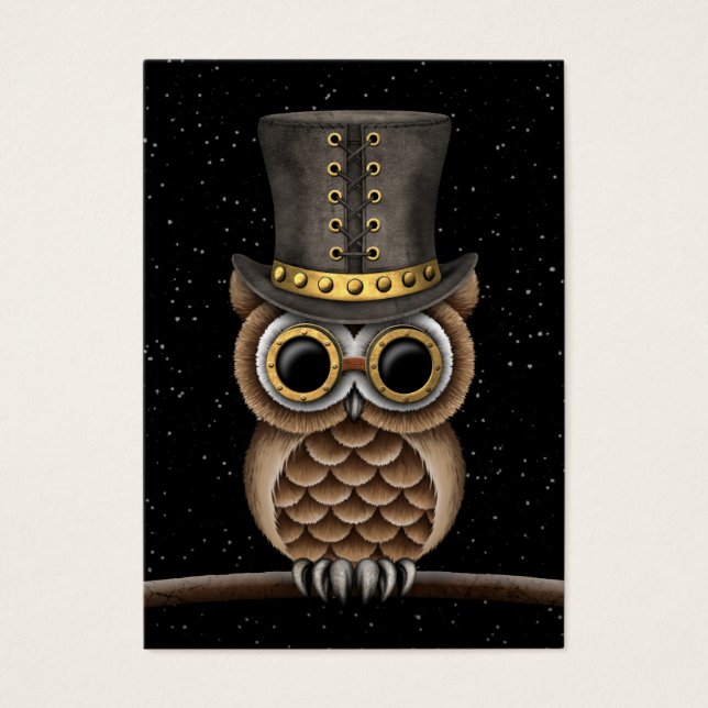 Bechuza de Steampunk en una sucursal con estrellas (Frente)