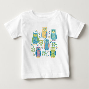 Bechuzas coloridas, pequeña camiseta