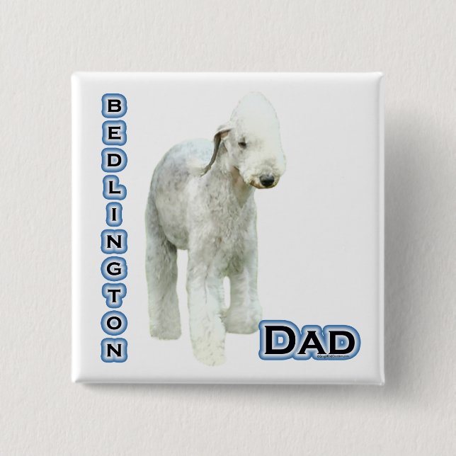 Bedlington Terrier Dad 4 - Botón (Anverso)